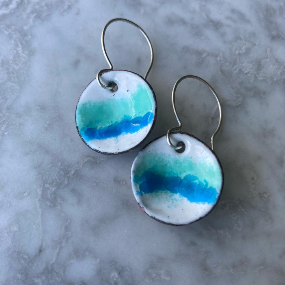 Beach Inspired Enamel Earrings